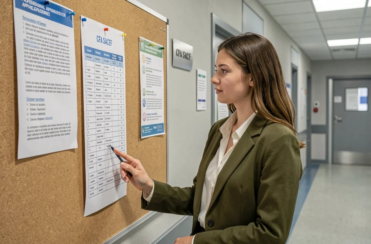 Apprenante consultant les offres de formation en alternance au CFA SACEF